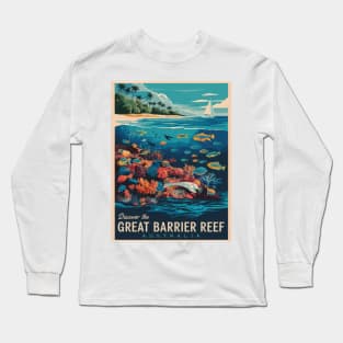 Great Barrier Reef Vintage Retro Adventure Long Sleeve T-Shirt